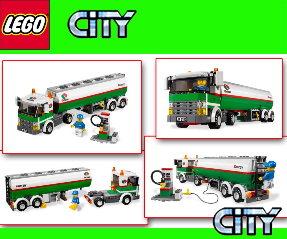 LEGO City 3180 Tanklaster Tanker Airport Fueltruck Tankwagen Benzin ...