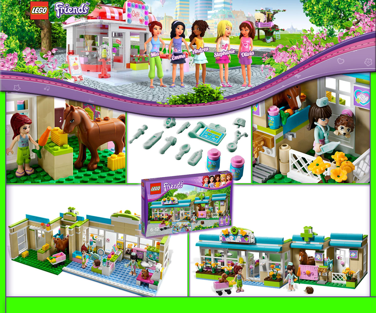 LEGO FRIENDS 3188 Animal Clinic Heart Lake Vet Zoo 