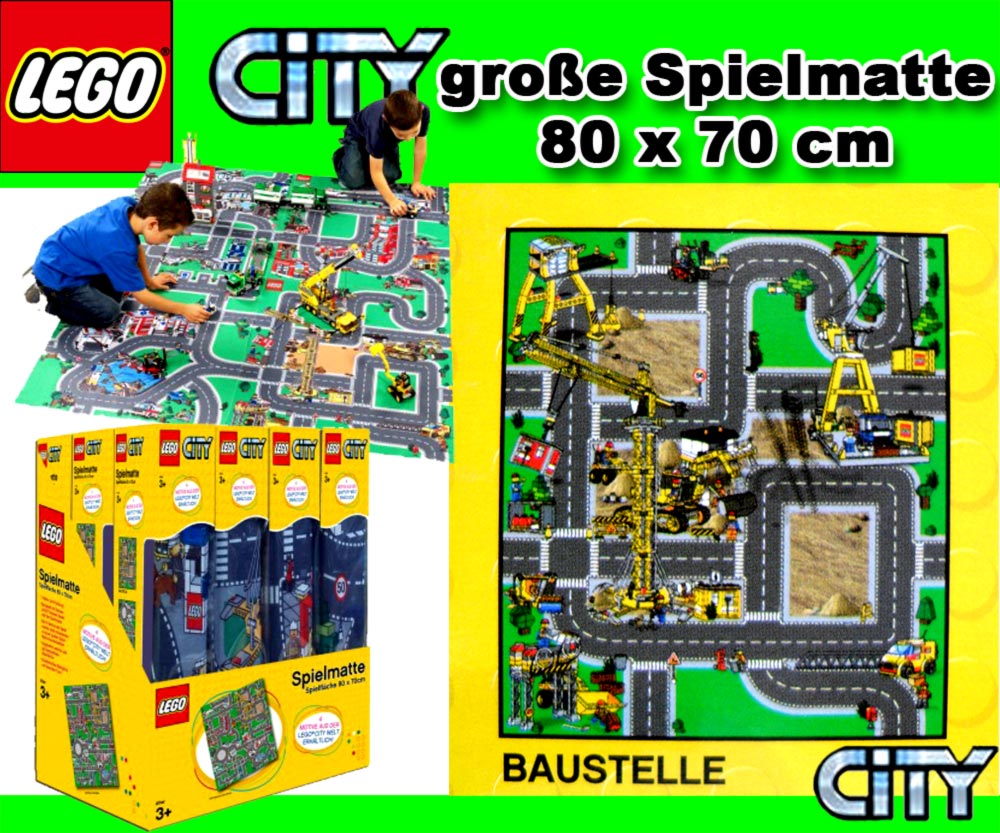 Lego City Play Rug Mat Construction Site 80x70cm New eBay