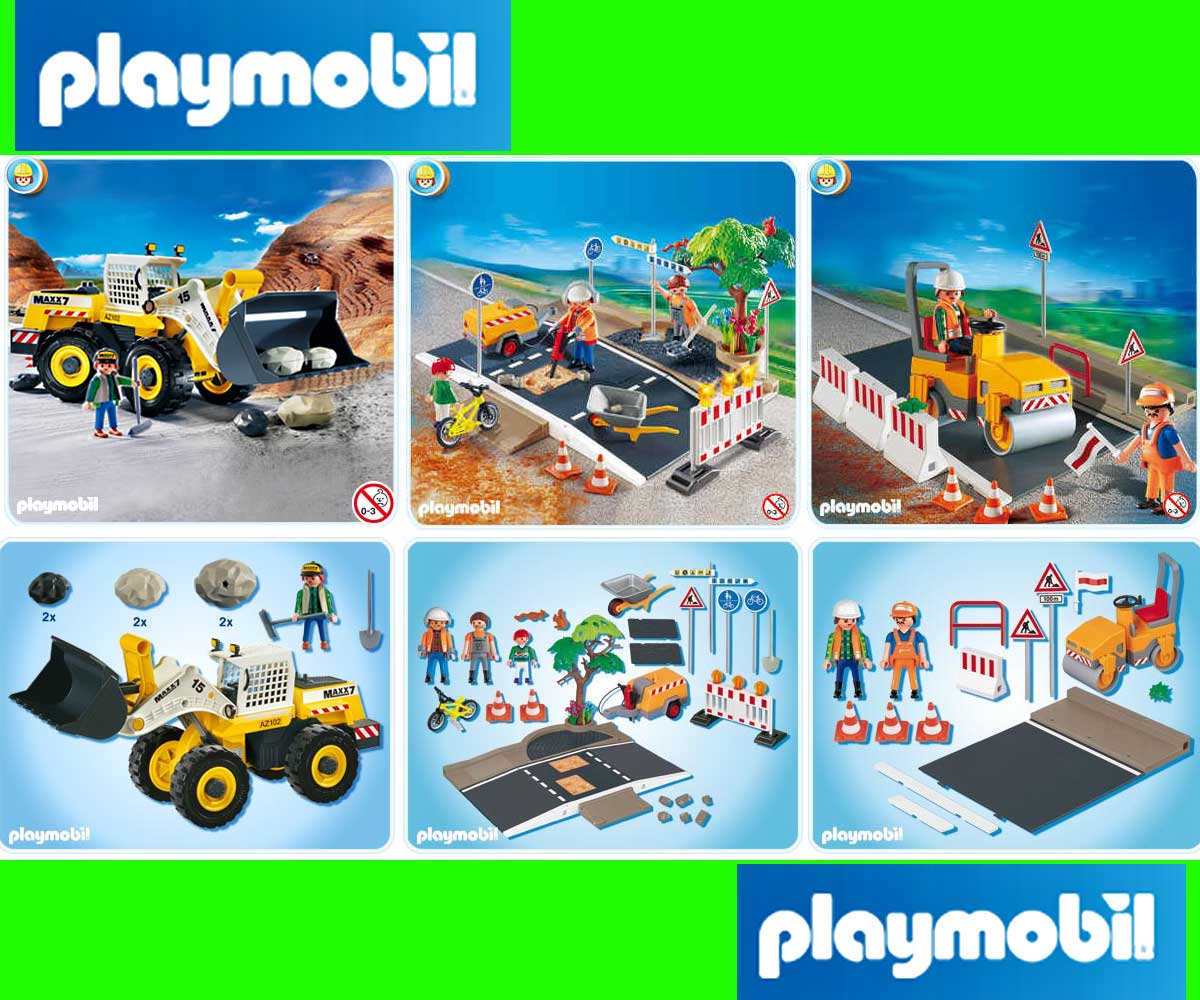 NEUF PLAYMOBIL ENGINS CHANTIER ROUTE Set 4038 4047 4048