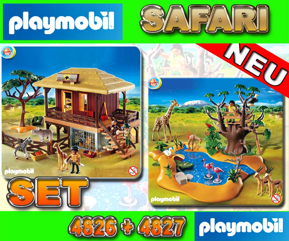 Playmobil Safari mundo animal África's 4826 cuidados estación + 4827